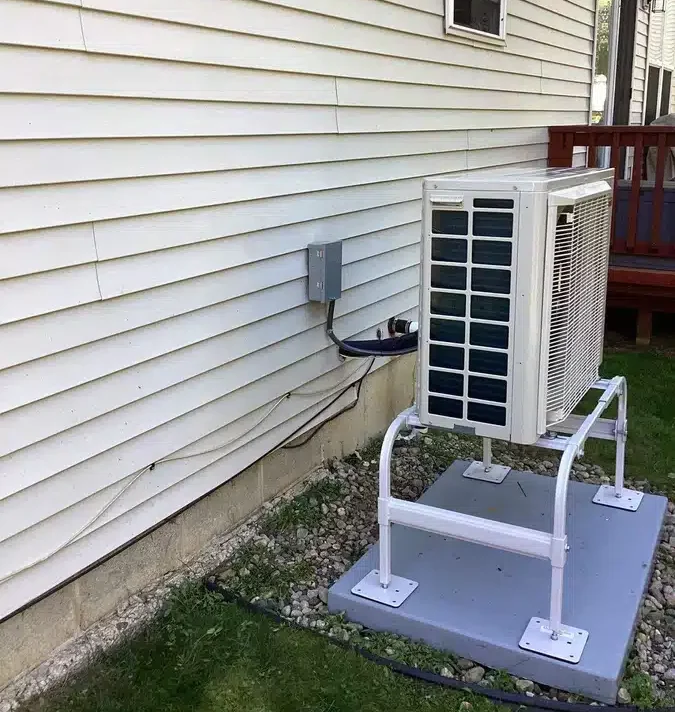 Mini split outside of residential home in Ann Arbor, MI.